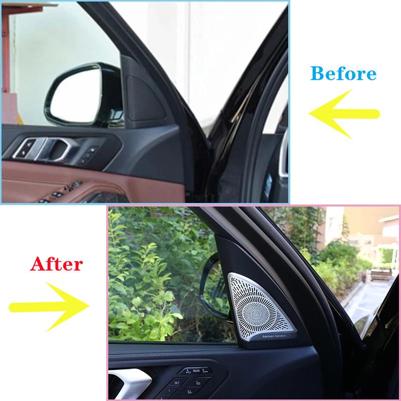 2 шт./компл. автомобильный твитер из алюминиевого сплава, накладка на динамик, подходит для BMW X5 G05 X7 G07, авто интерьер