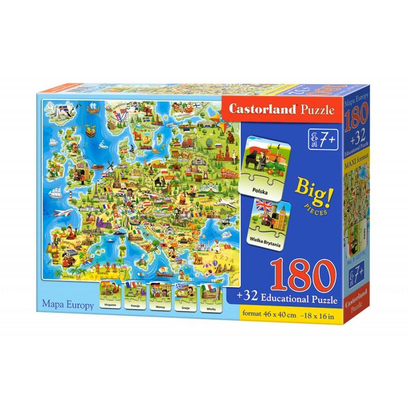 180-piece educational puzzle. Map of Europe.