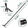High Hardness Weed Pulling Tool - Manual Stand Up Weed Puller with 48" Metal Handle & 4-Claw Steel Head Design