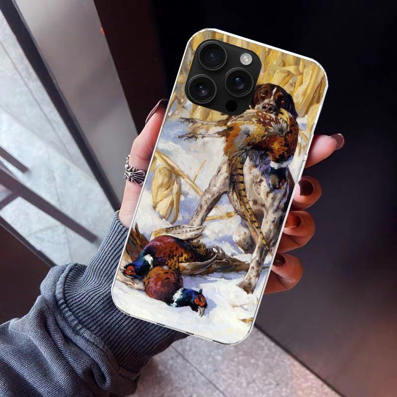 Hunter Dog Hunting Phone Case For iPhone 17 Air 11 13 Mini 14 15 Plus 16 12 Pro Max 16E SE 7 8 Pattern Soft TPU Back Cover 17 A