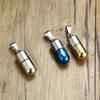 Cross Engraved Hole Pill Pendant Titanium Steel Waterproof Pill Case Pendant Charm Gift