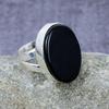Кольцо из стерлингового серебра 925 пробы с драгоценным камнем из черного оникса ручной работы Изысканное кольцо