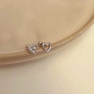 1 пара серег с полым сердцем, гвоздик для козелка уха для женщин, серьга для хряща, спиральный гвоздик, украшение для тела, подарки