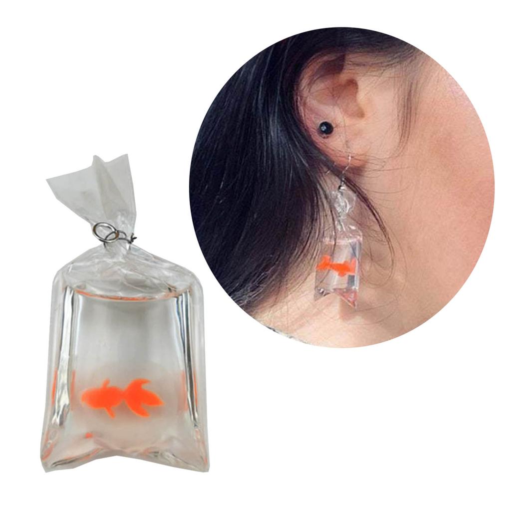 Clear Resin Fish Bag Charm Eye Catching Decorative Goldfish Water Bag Pendant Goldfish In Water Bag Pattern Charm DIY
