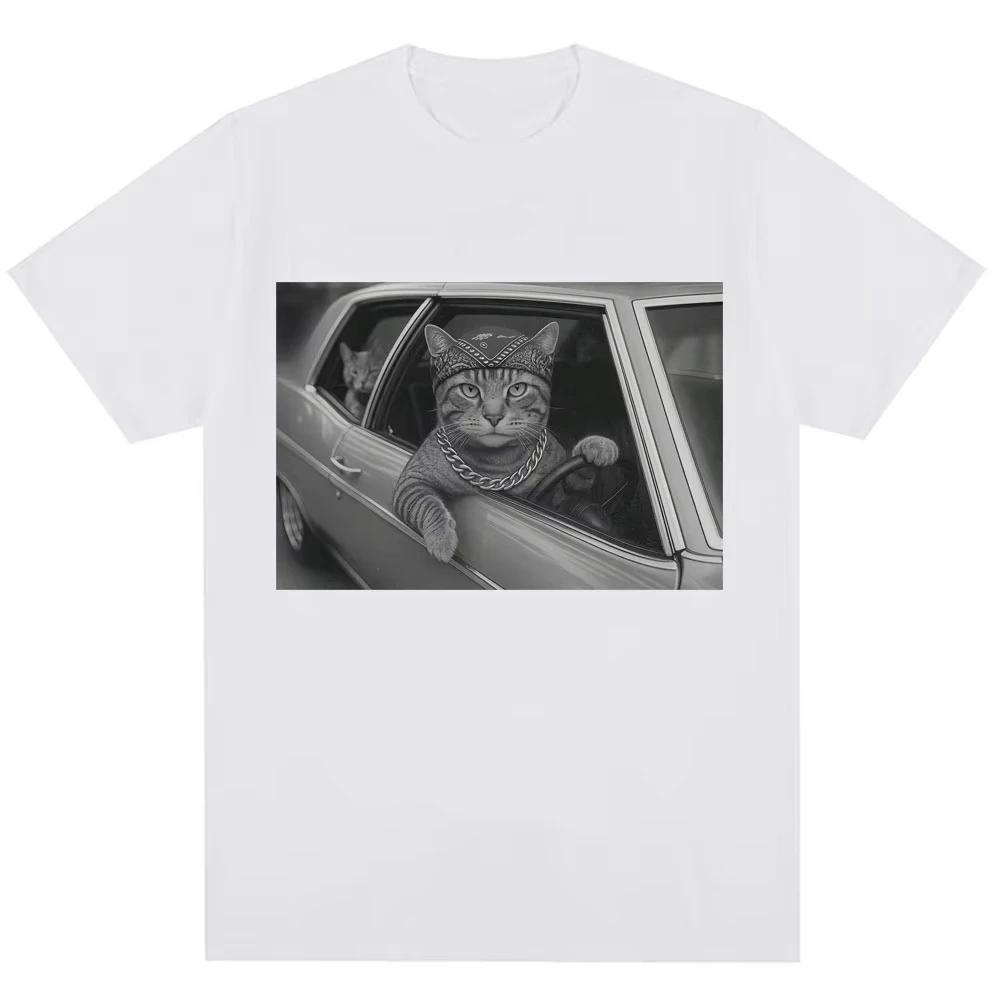 Funny Cat Gang Meme Vintage Tshirt Women Fashion Cool T Shirt Casual Summer Tees Streetwear