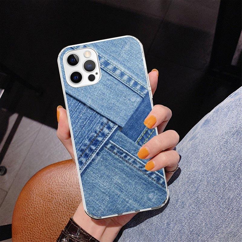 Джинсовый Ковбойский Деним С Принтом Чехол для Телефона Для iPhone 17 Air 16 Pro Max 16E 15 + 14 Plus 11 12 13 Mini 7 8 SE Подарок Печатная Крышка Fundas