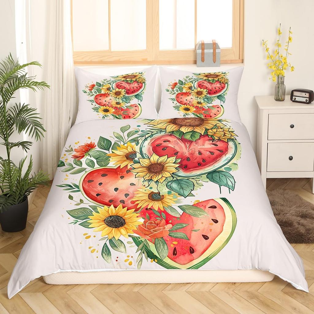Red Pitaya Duvet Cover King Queen Dragon Fruit Painting Bedding Set Tropical Fruits Comforter Cover Modern Art Soft Quilt Cover