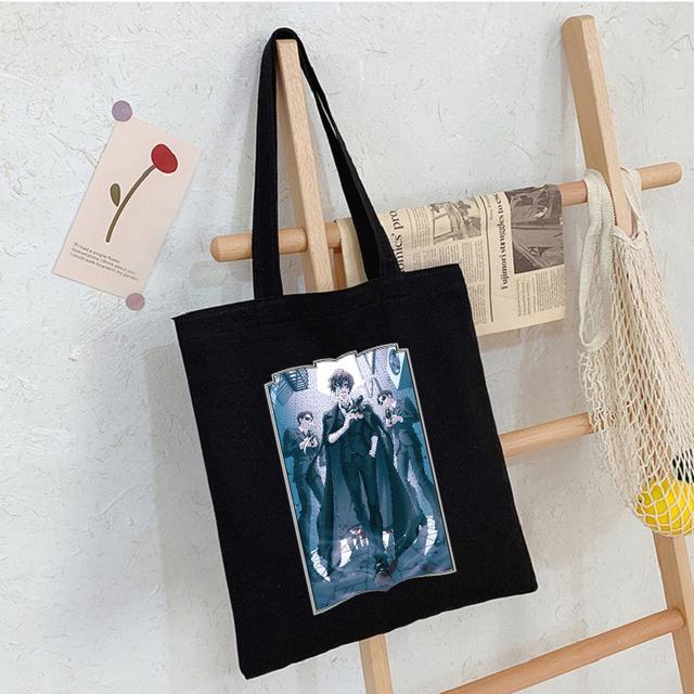 Женская сумка Bungo Stray Dog из японского аниме, холщовая сумка Harajuku, женская сумка-шопер, большая вместительная модная сумка с героями мультфильмов Y2K