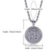 European and American Hip Hop Fashion Round Pendant Jewelry Necklace