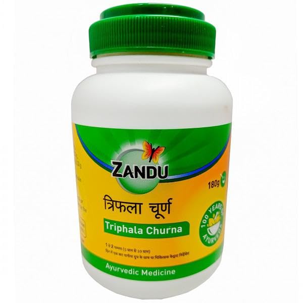 Zandu Triphala Churna 180 gm X Pack of 3 | Natural Ayurvedic Digestive Support, Detox & Wellness Powder