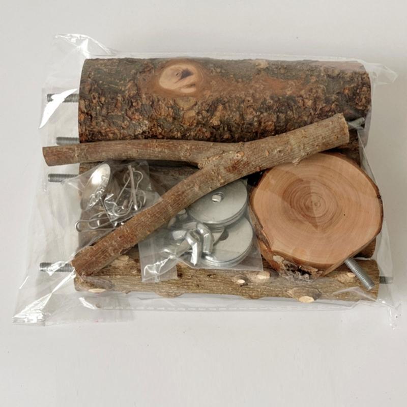 Аксессуары для клетки попугаев 6 штук/комплект Деревянные жердочки Палочки для грызения Ветви для лазания Стенд Для обогащения мелких птиц