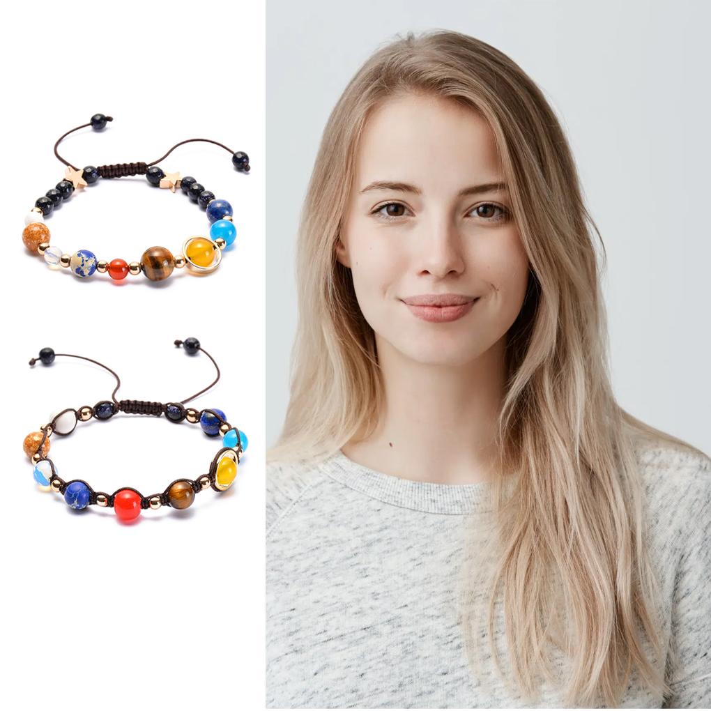 Каменный браслет ручной кулон браслет на запястье красочный мужской не линяющий милый подарок вселенная подарок на день рождения браслеты из бусин