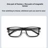Magnetic Clip-On Sunglasses Night Vision Driving Glasses Clip-On Sunglasses Myopic Glasses Transparent Grey Frame