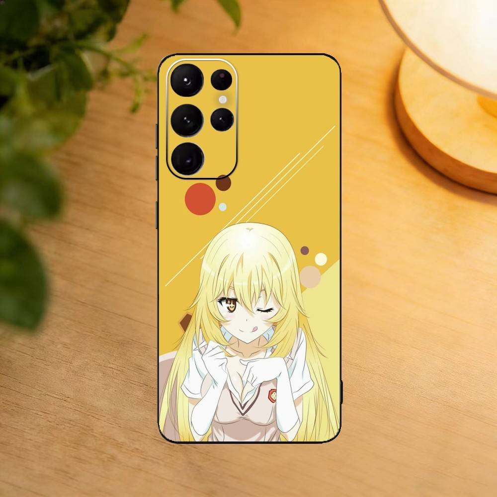 Чехол для телефона Shokuhou Queen Misaki для Samsung S25,24,23,22,30,21,10,9,Ultra,Plus,Lite Мягкий черный чехол