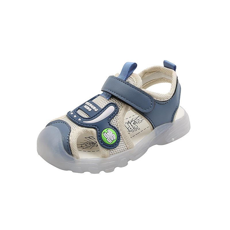Kids Summer Breathable Mesh Closed Toe Sandals Unisex Soft Sole Sports Beach Shoes For Boys And Girls Casual Outdoor