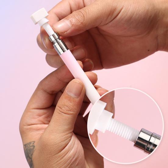 Rhinestone Art Pen with Wax Ergonomic Design Automatic Refillable Nail Pen DIY Craft Fine Tip Manicure Pen