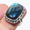 Натуральный лабрадорит, драгоценный камень, ручная работа, украшение из стерлингового серебра 925 пробы, кольцо, размер 8 Z7C53
