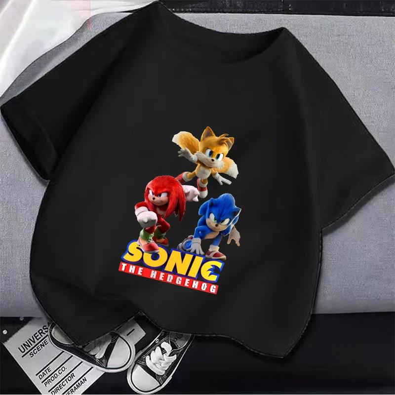 Sonics Baby Cotton T Shirt Hedgehog Boys Girls T-Shirts Cartoon Anime Toddler Tees Tops Summer Kids Clothes Birthday Gift
