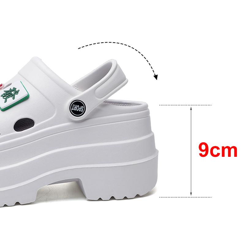 Fashion Chunky Platform Clogs for Women Fashion DIY Decor EVA Garden Sandals Woman Summer 2024 Thick Bottom Outdoor Beach Slides Shoes