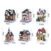 New Year Fairy Garden Miniatures Figurine Luminous Resin Craft Ornament LED Light Christmas Decoration Village House
