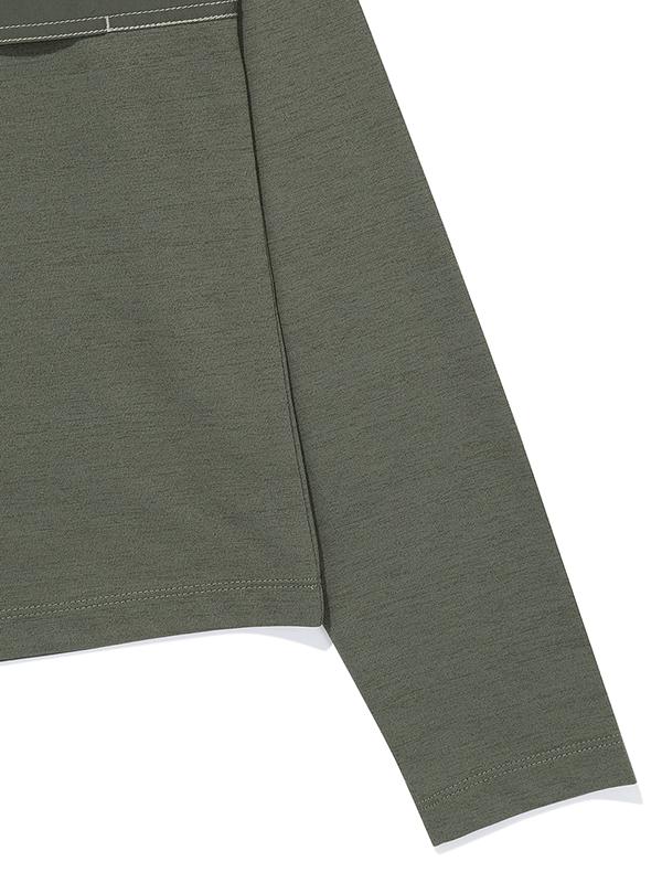 BBC EARTH W Woven Patch Long Sleeve_Ash Khaki