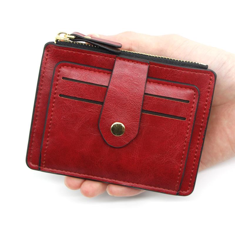 Small Fashion Credit ID Card Holder Slim Leather Wallet With Coin Pocket Man Money Bag Case For Men Mini Women Business Purse