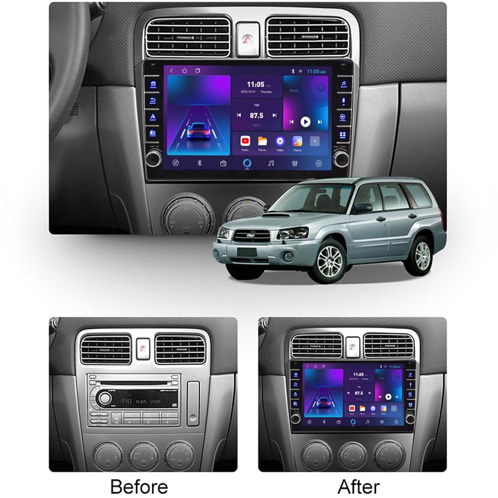 icreative 2 Din Android автомобильный радиоприемник мультимедийный видеоплеер для Subaru Forester SG 2002-2008 с кнопкой Carplay WiFi 2 + 32 ГБ
