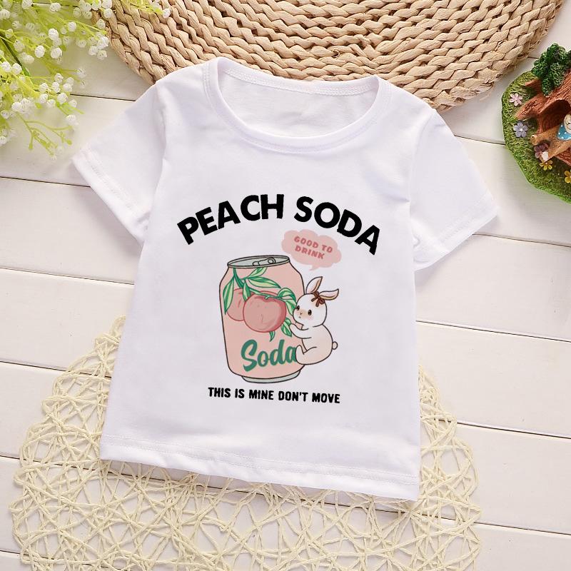 Kids Girl T Shirt Summer Baby Cold Drink Tops Toddler Tees Clothes Children Clothing Cartoon T-shirts Short Sleeve Casual Wear