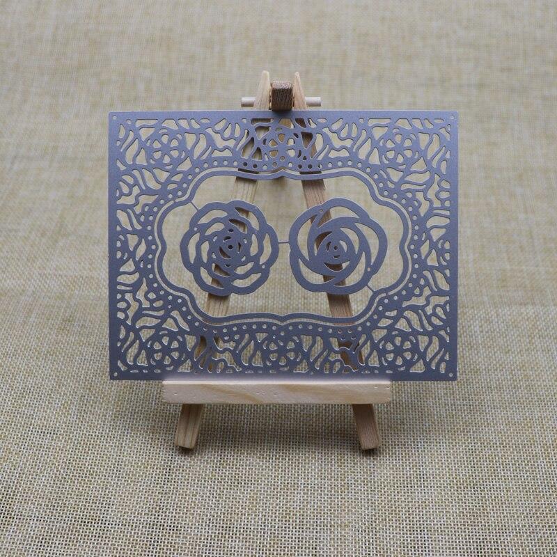 Рамка для цветка розы, прямоугольная металлическая режущая пластина, трафарет для самостоятельного скрапбукинга, альбома, бумажной открытки, тиснения