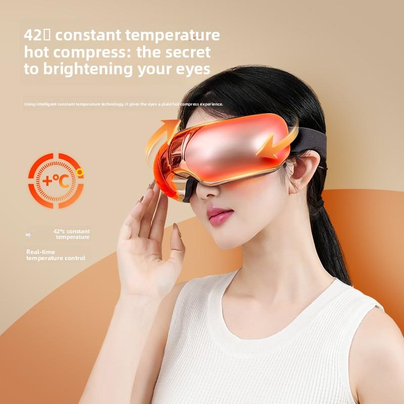 Professional Rated Eye Massager Hot Compress Eye Double-layer Airbag Multi-frequency True Intelligent Charging Eye Mask Relieve Fatigue Promote Sleep