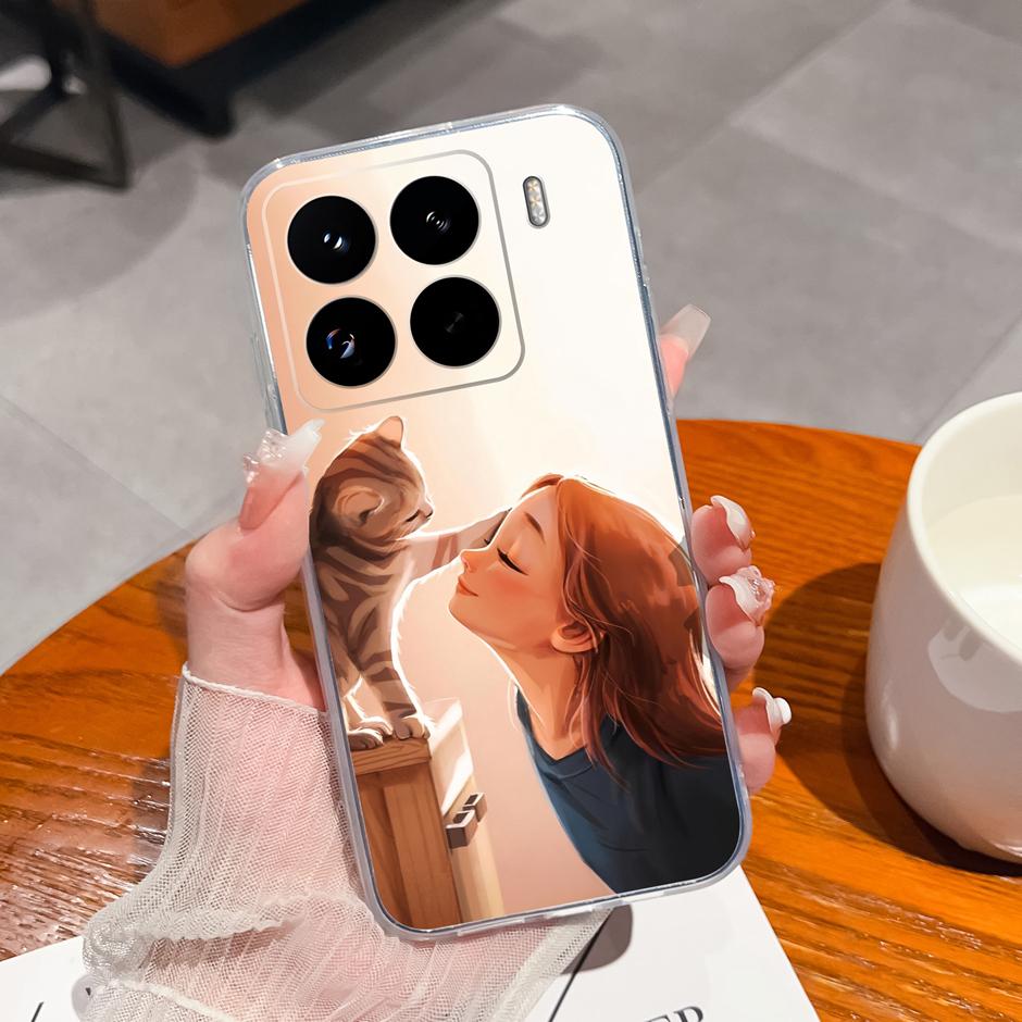 Cute Flower Case For Xiaomi 15 Pro Ultra Clear Soft Silicone Protective Bumper Cover For Xiaomi15Pro 15Ultra Anti Scratch Fundas