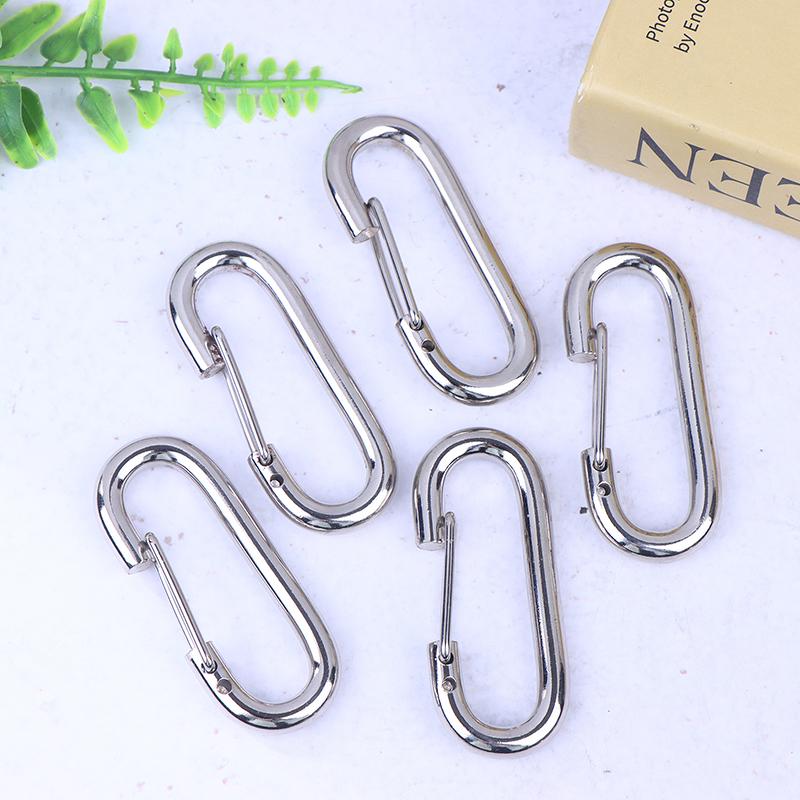 1/3/5 шт. Металлические овальные брелоки Карабин Защелкивающиеся крючки Пружинные открывающиеся пряжки Для DIY Соединитель собачьей цепи Подвески Брелок для сумки