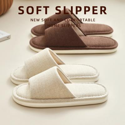Хлопково-льняные тапочки в японском стиле без принта женские домашние весенние для помещений деревянный пол высококачественные льняные тапочки для гостей четыре сезона