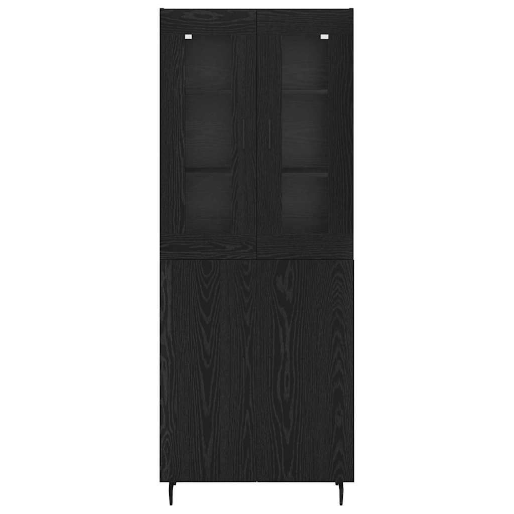 Highboard 2 pcs Black Oak Effect Particleboard