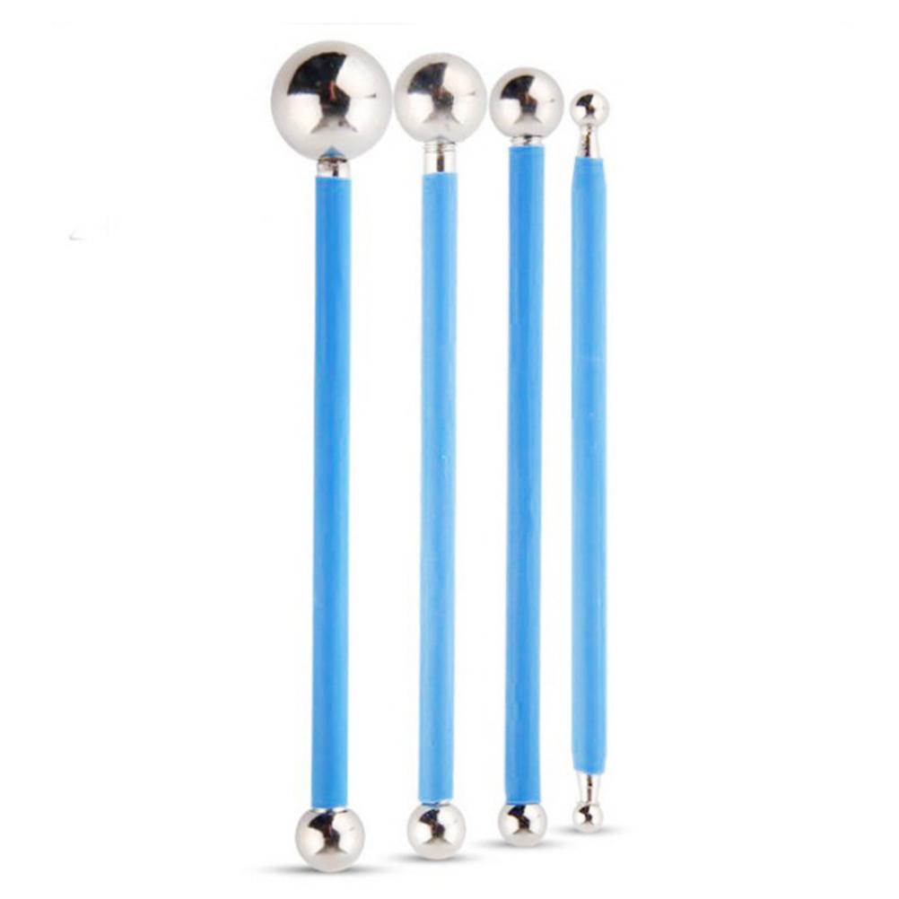 4 шт., инструменты из нержавеющей стали, полимерной глины, инструменты для скульптуры, игрушки, формовочные шарики, палочки, нескользящие