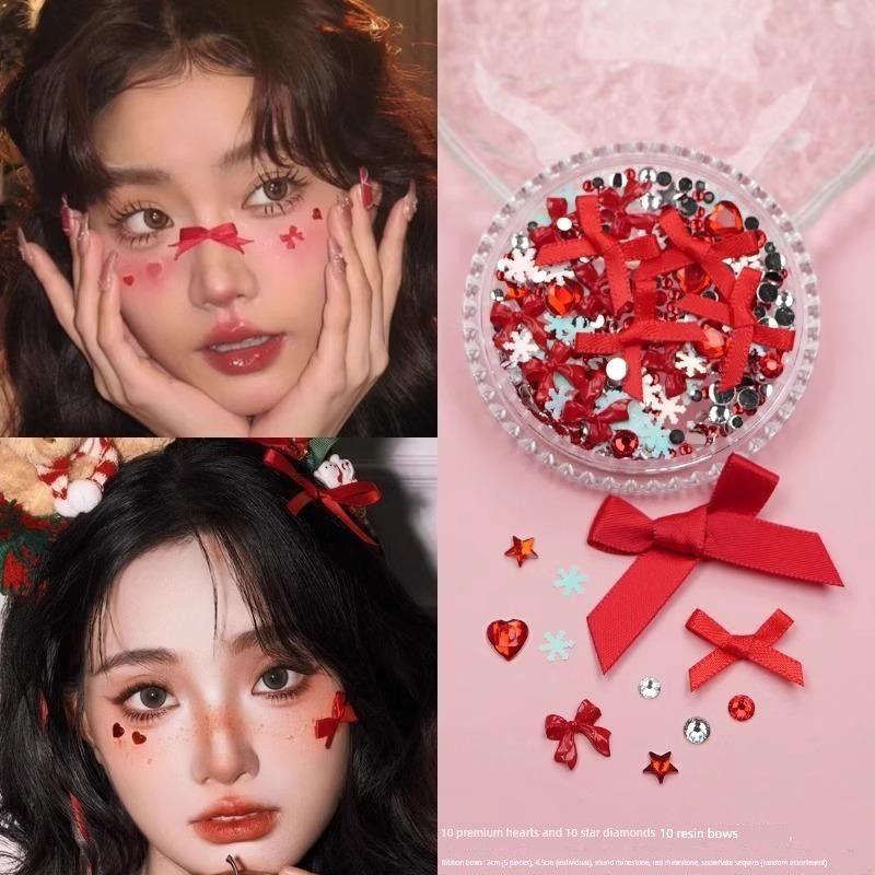 Face Stickers with Rhinestones, Eye Makeup, Bright Diamonds, Tear Diamonds, Pearls, Butterfly Face Stickers for Concerts, Music Festivals, and Dance