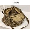 IELGY Leopard Print Canvas Shoulder Large Capacity Casual Underarm Tote Bag