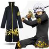 Japan Anime Two Years Later ONE PIECE Trafalgar Law Cosplay Costumes Black Cloak Plus Size Zipper Robe Collection Gift-in Anime Costumes