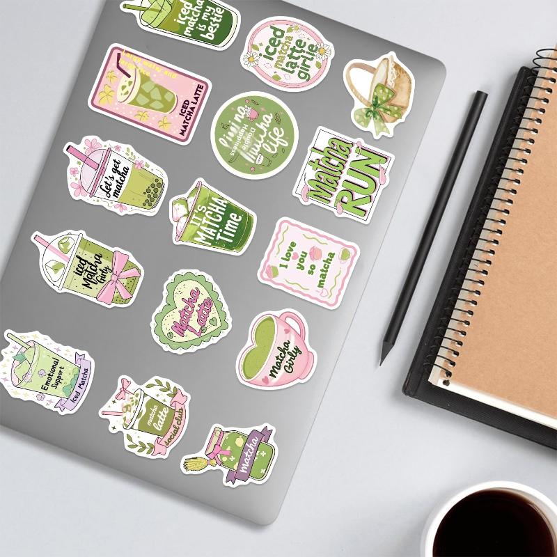 50Pcs Scrapbooking Phone Luggage Skateboard Waterproof Decals Cute Matcha Stickers Matcha Girly Diy Stickers