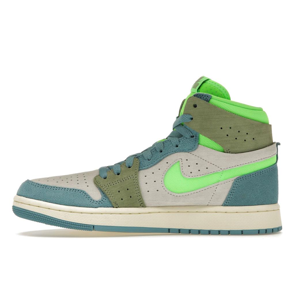 Air Jordan 1 High Zoom Comfort 2 University Blue Volt Женские кроссовки Бело-Оливковые DV1305-433