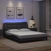 VidaXL Bed Frames with LED Lights, Upholstered Bed, Double Bed, Adult Bedroom Interior Bed, Modern, Grey 3213944