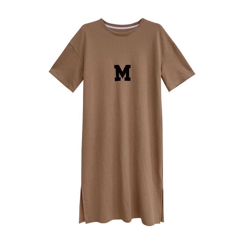 Women's Plus Size Summer Tunic: Loose Fit, Belly-Covering, Knee-Length T-Shirt Dress