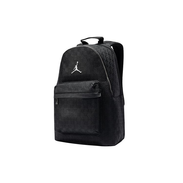 Jordan Серия Monogram 23 л Логотип бренда Универсальный рюкзак из синтетической кожи Унисекс-рюкзак Черный JD2523020AD-001