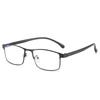 Business Men Women Anti-Blue Light Myopia Glasses Finished Metal Square Prescription Eyeglasses Diopter 0 -0.5 To -6.0