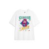 Lining X Disney Strawberry Bear Co-Branded Series Cartoon Print Round Neck Short-Sleeve Drop Shoulder T-Shirt Unisex Tops White AHSU663-1