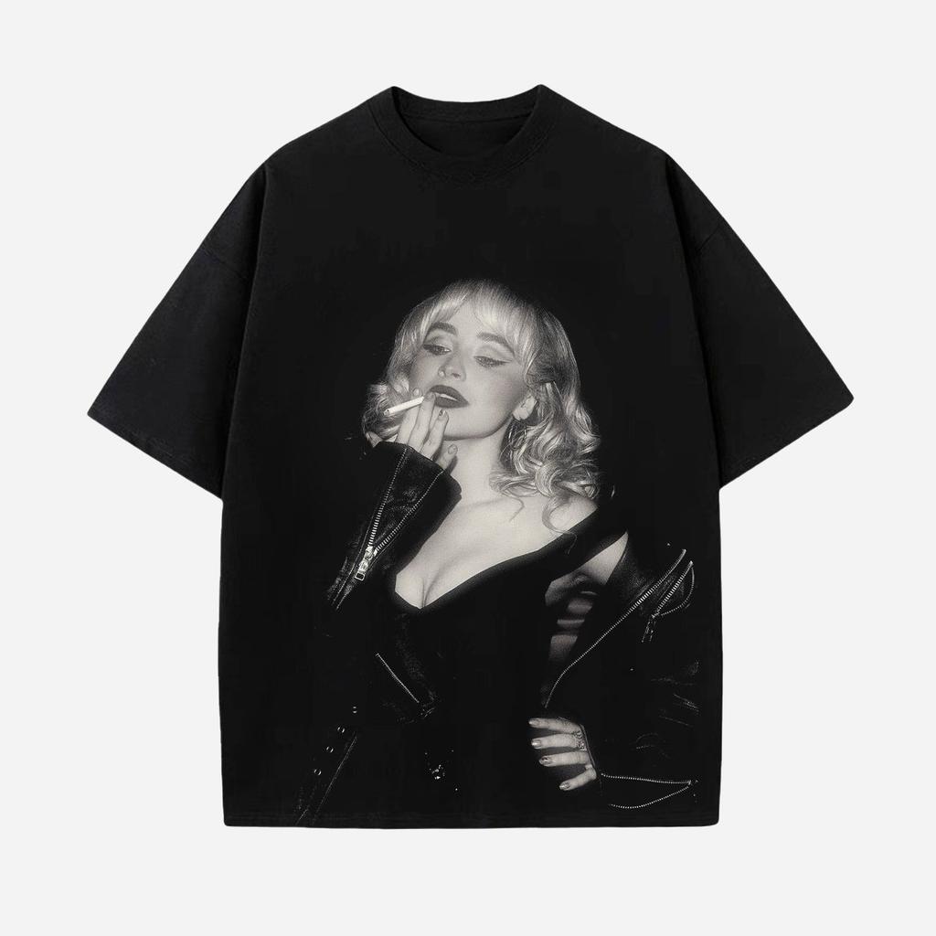 Футболка SABRINA CARPENTER 2026 Лето Горячая Распродажа Унисекс Женская Футболка Повседневная Хлопковая Футболка Хай-стрит Хип-хоп Женская Одежда
