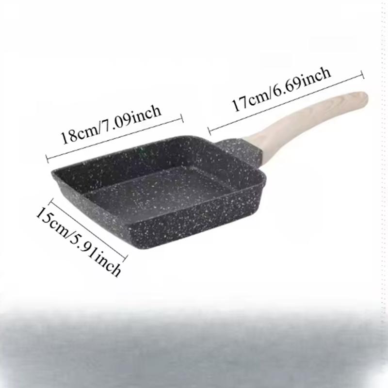 Japanese Style Breakfast Cooking Cookware Square Non-Stick Egg Roll Steak Fry Pan Cooking Pans Egg Pot Frying Pan With Handle