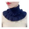 Women Fake Collar Double-Layered Ruffle Trim Autumn Winter False Collar Solid Color Detachable Collar Shirt Accessory