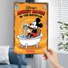 2D Плоский, Официальный Дисней Винтажная Металлическая Настенная Декорация Микки и Минни Маус - 20,32x30,48 см Ретро Ванная, Кухня, Кафе,