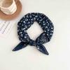 [18 cotton and linen] Korean version ins simple and cute polka dot small square scarf spring and summer new fashionable versatile multi-purpose scarf